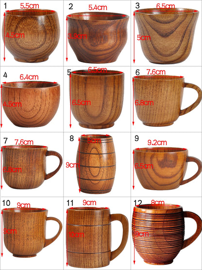 Handmade Spruce Wood Cups – Natural Big Belly Mug for Tea, Coffee & Milk