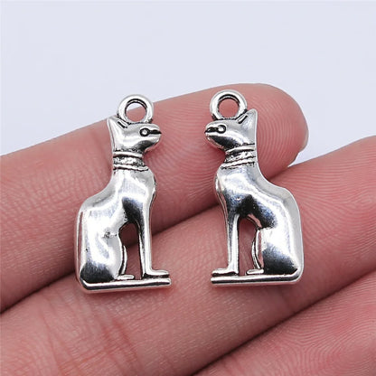 Egyptian Charm Set – 10-Piece Pyramid, Eye of Horus, Anubis & Bastet for Jewelry Making