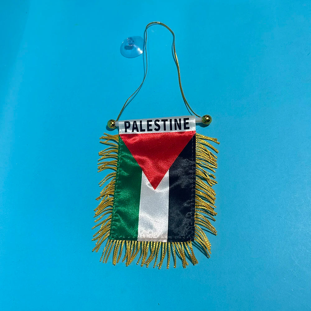 SKY FLAG Palestine Car Window flag 8*12cm Polyester double side printed Palestine Hanging pennant Flags Palestine Mini flag