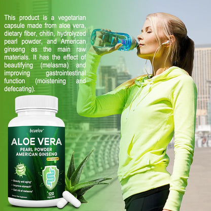 Bcuelov Aloe Vera Capsules Help Promote Healthy Digestion, Detoxify, Cleanse The Stomach and Boost The Immune System.