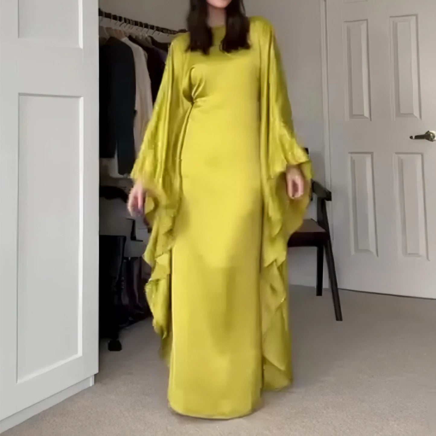 Closed Batwing Abaya Women Muslim Dress Turkish Islamic Dress Women 2024 For Party Kebaya Kaftan Turkey Caftan Marocain Femme