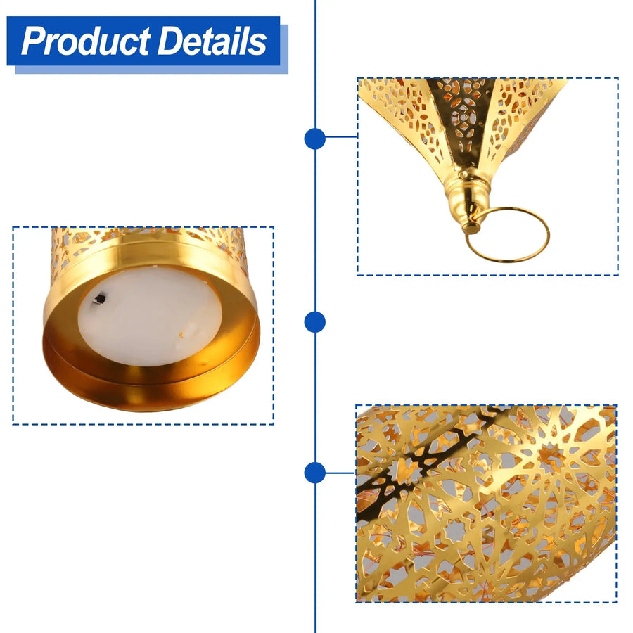The Golden Lantern – Moroccan Hollow Iron Ramadan Light