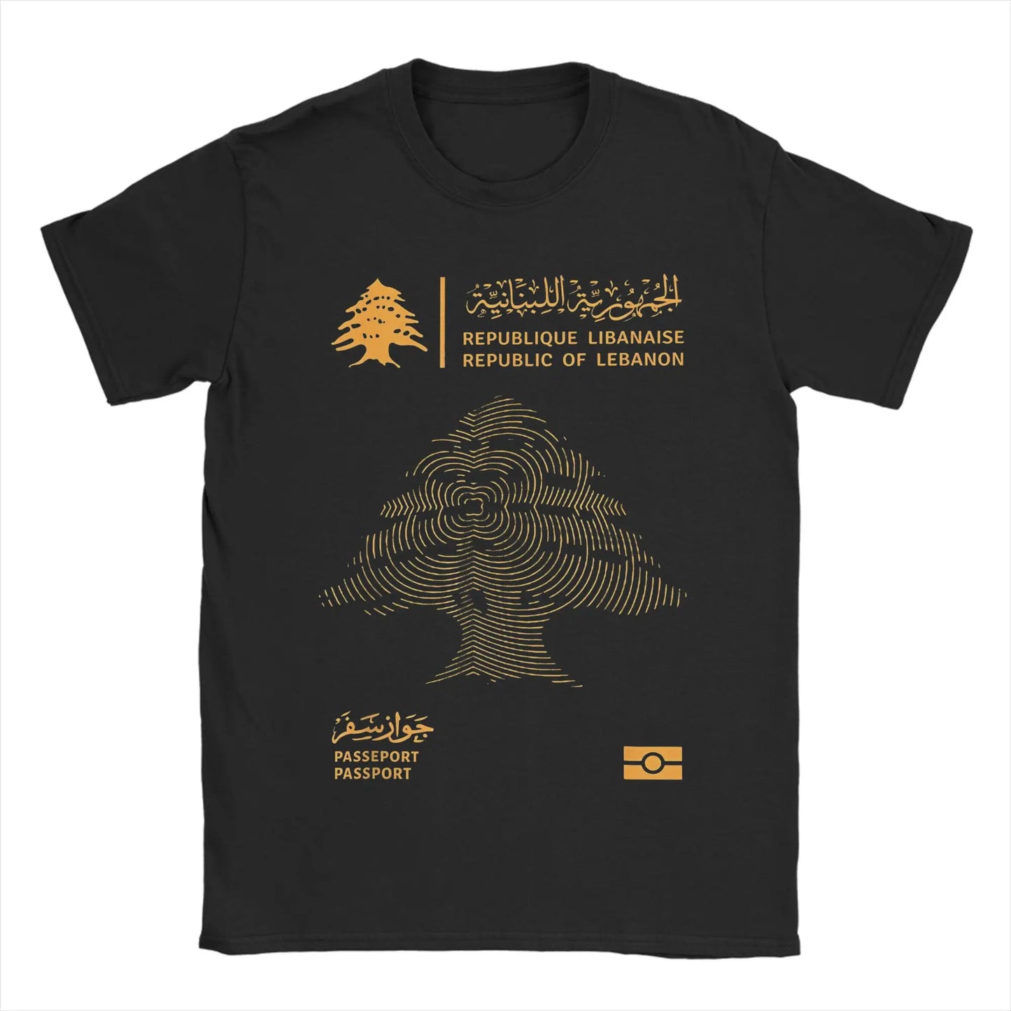 Lebanese Lebanon Passport Flag Men T Shirt  Vintage Tee Shirt Short Sleeve Round Neck T-Shirt Pure Cotton New Arrival Clothes
