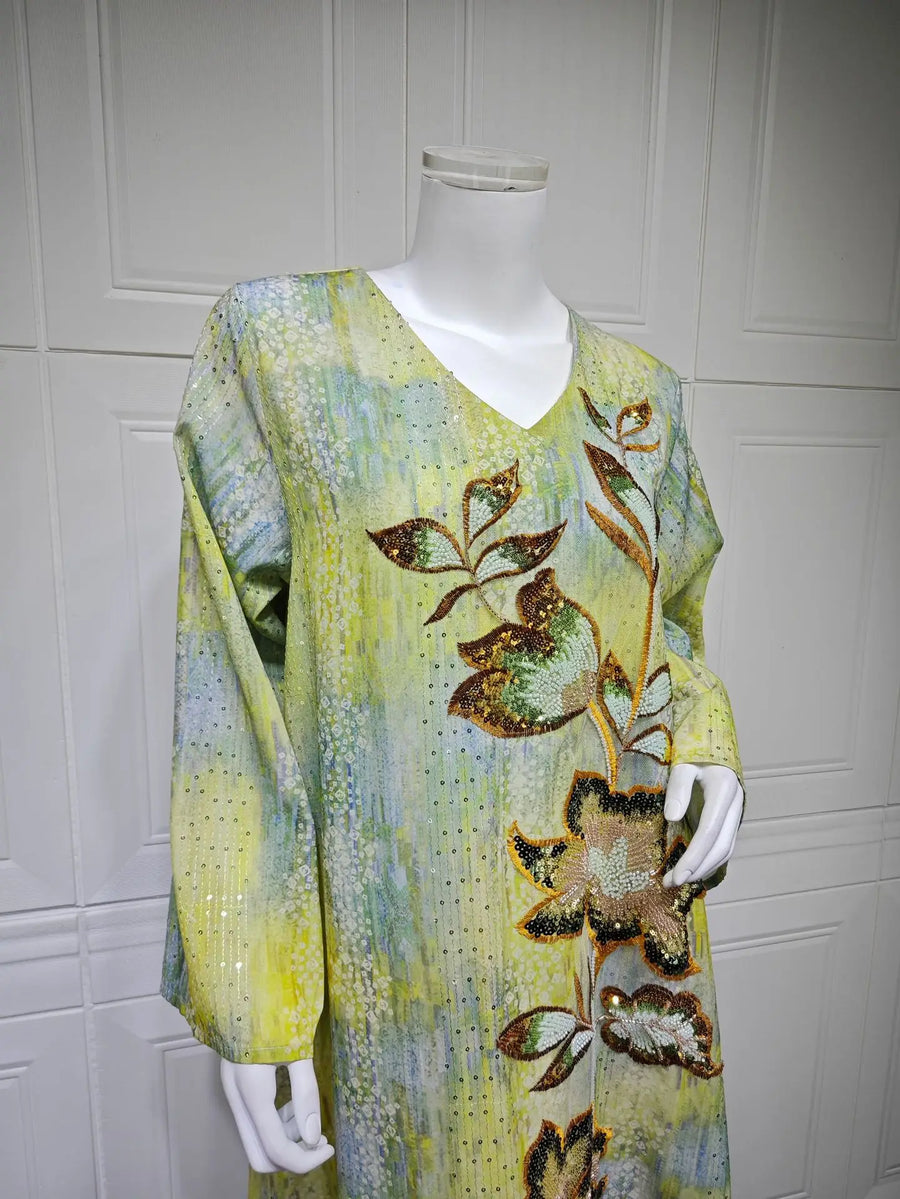 Flowers of Light – The Sequined Eid Djellaba for the Muslim Woman in America