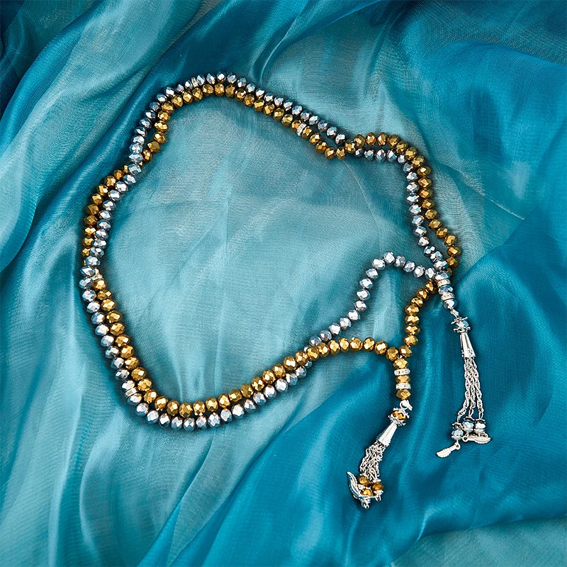 8mm 99 Beads Crystal Prayer Beads Muslim Prayer Beads Tasbih Misbaha  Muslim Crystal Holding Bracelet Islamic Muslim Мусульманин