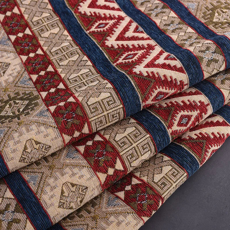 148x100cm Thickener Chenille Jacquard Sofa Fabric Cloth Stripe Luxury Anti-Slip Sofa Cover Boho Fabric Set Luggage DIY Clothing