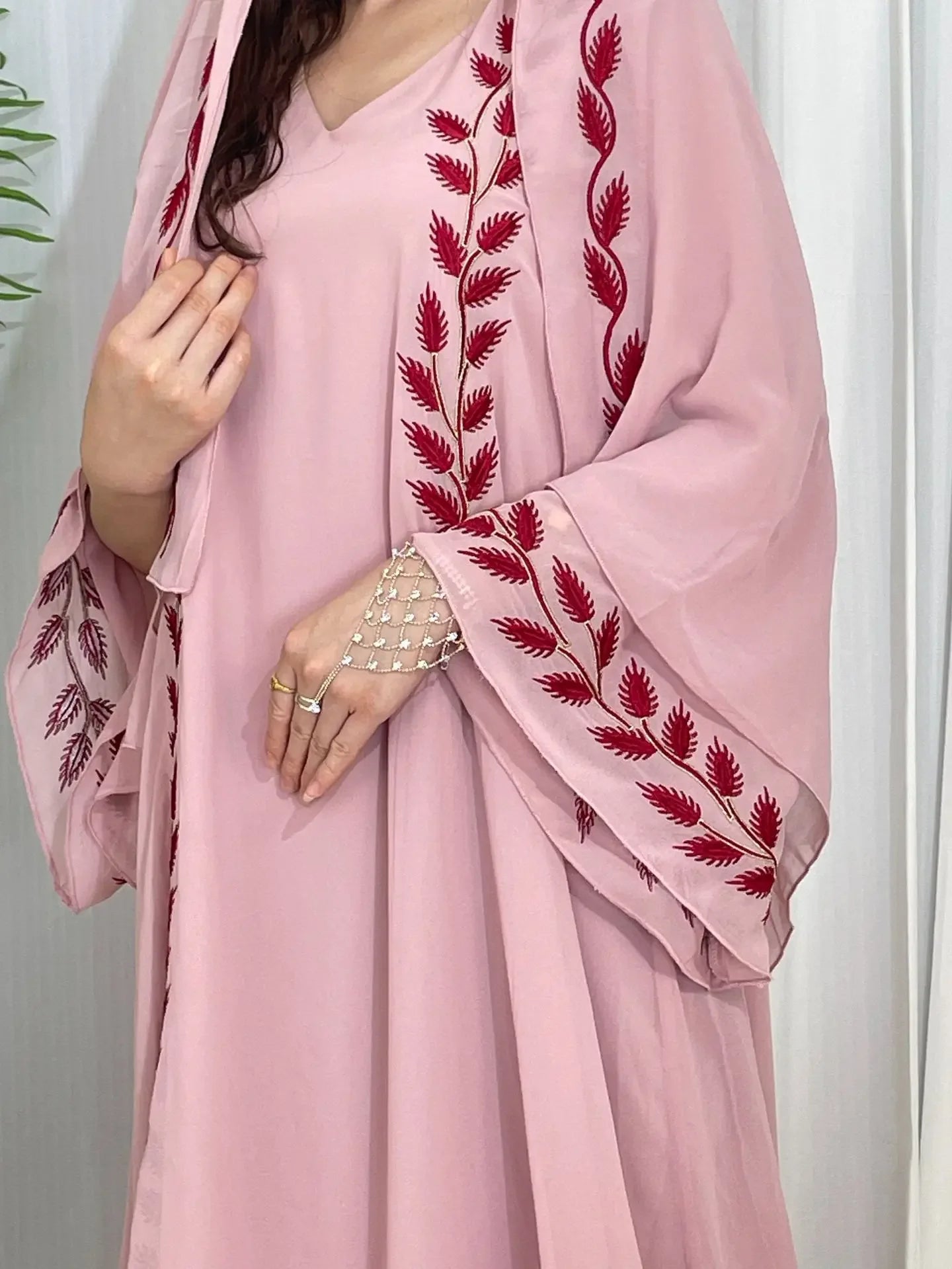 The Eid Set – 2-Piece Embroidered Abaya with Scarf for the Muslim Woman