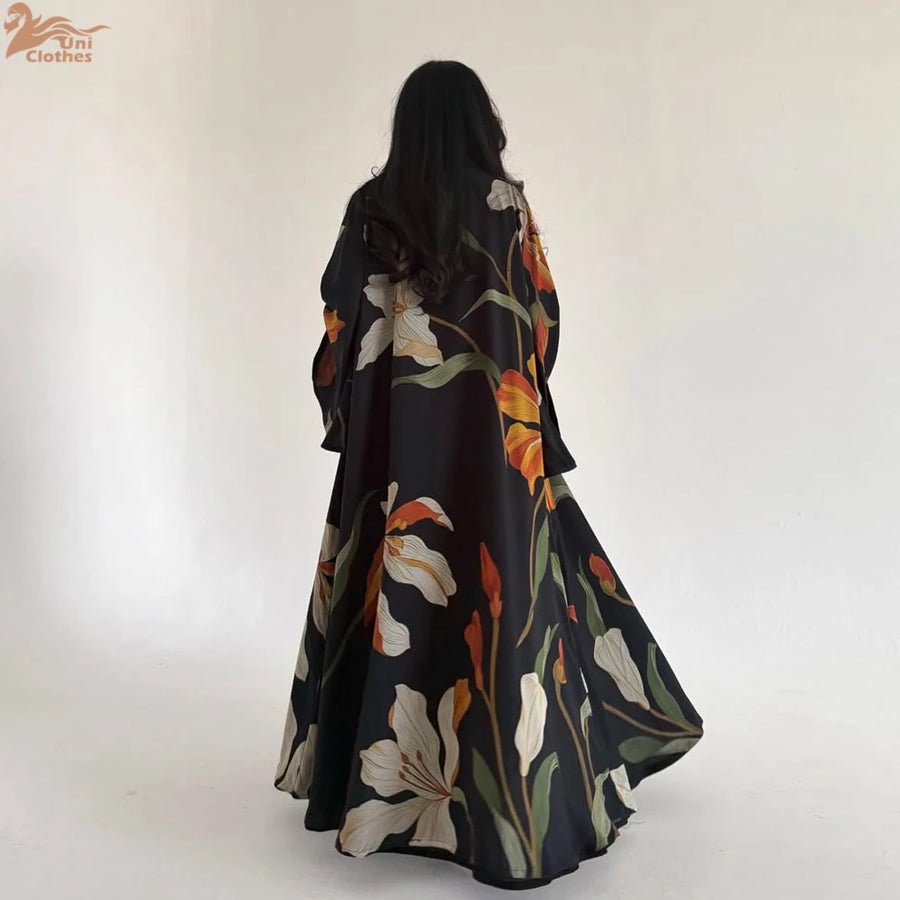 Floral & Feminine – The Print Cardigan Set with Hijab for the Muslim Woman in America