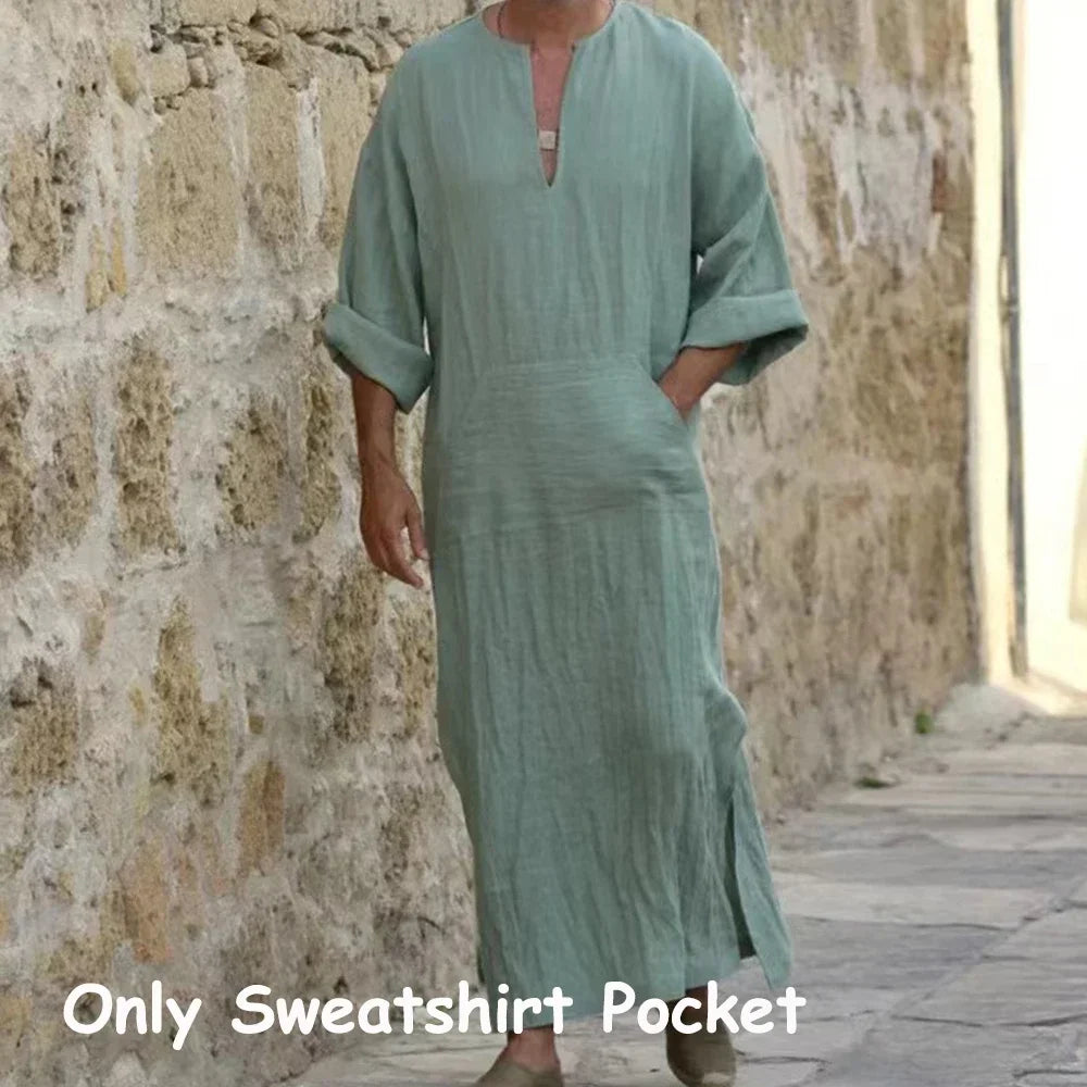 Short Sleeve Solid Color Men Muslim Islamic Kaftan Robe Jubba Thobe Kaftan Muslim Robe Casual Dubai Saudi Arabia Abaya Robes 5XL