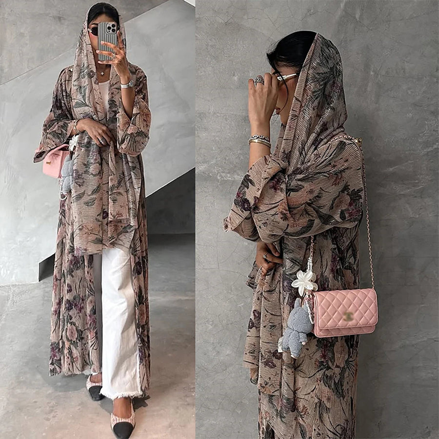 One Look. One Soul. – The Pleated Floral Cardigan with Hijab for the Muslim Woman in America