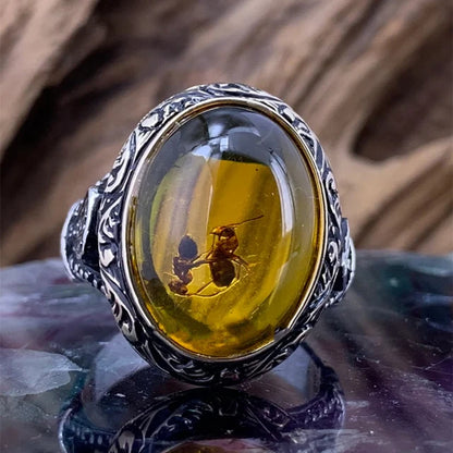 Turkish Men's Ring Vintage Black Zircon Fashion Punk Wind Islamic Religious Muslim Jewelry