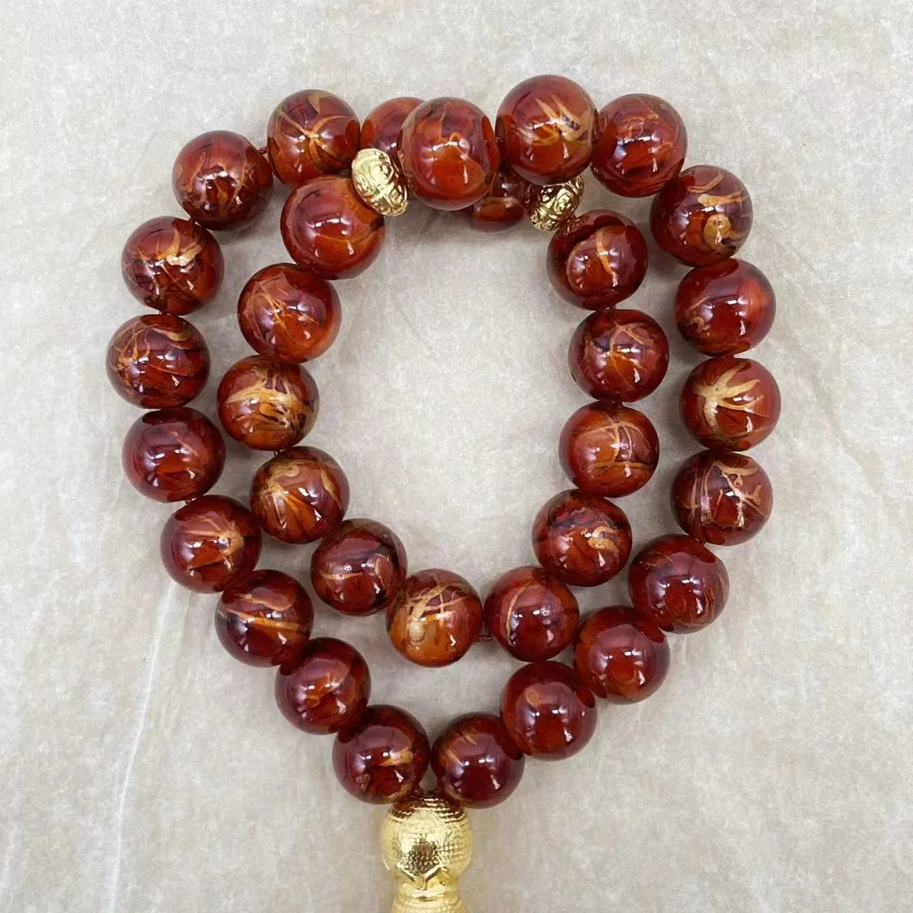 Handmade 10mm 33 Beads Glass Jewelry Bracelet Ramadan Muslim Rosary Tasbih Islamic Arab Prayer Beads Charm Bracelets Festival