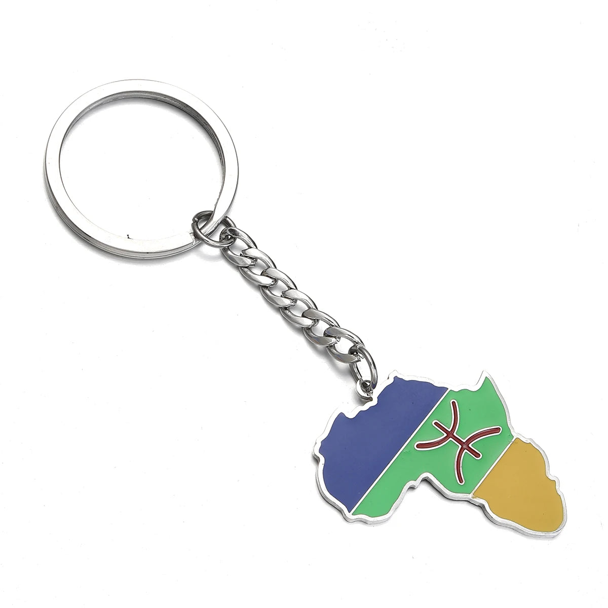 Africa Map Keychain – Stainless Steel Hip-Hop Jewelry, Morocco to South Africa