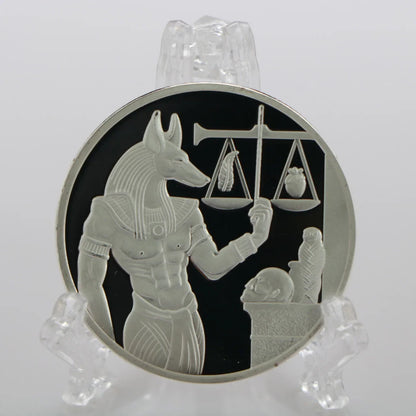 Anubis & Pharaoh Silver Commemorative Coin – Ancient Egyptian Collectible