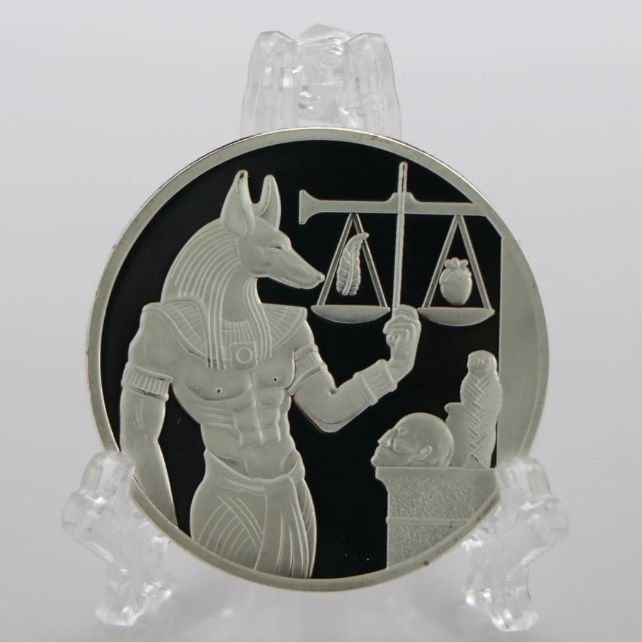 Anubis & Pharaoh Silver Commemorative Coin – Ancient Egyptian Collectible