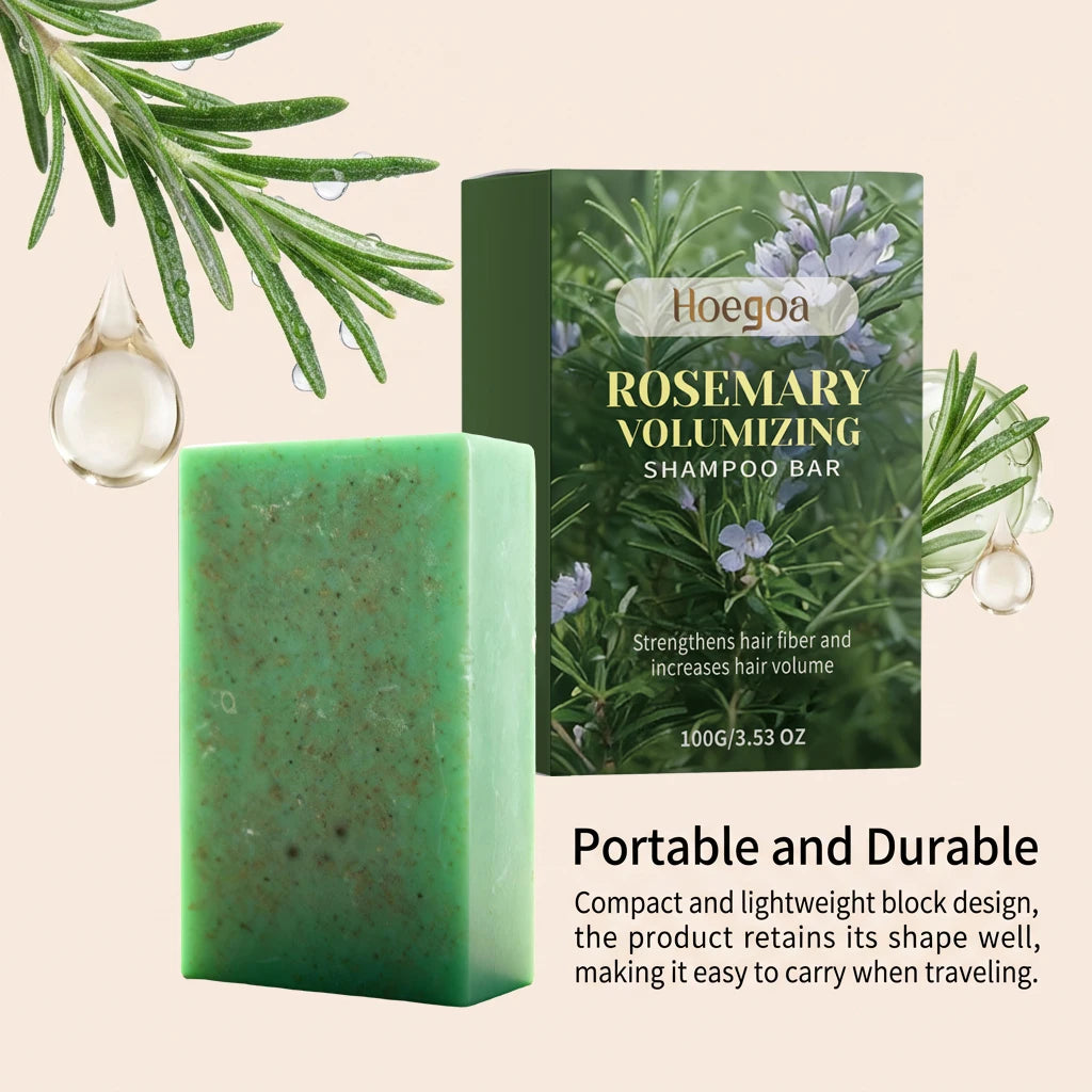 Rosemary Volumizing Shampoo Bar Natural Olive Coconut Oil Solid Soap Hair Cleansing Refreshing Smooth Lightweight Hair Care
