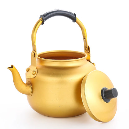 Gold Aluminum Kettle for Kitchen Outdoor Portable Teapot Coffee Pot Large Capacity Kitchen Camping Cookware Cooking Supplies 0