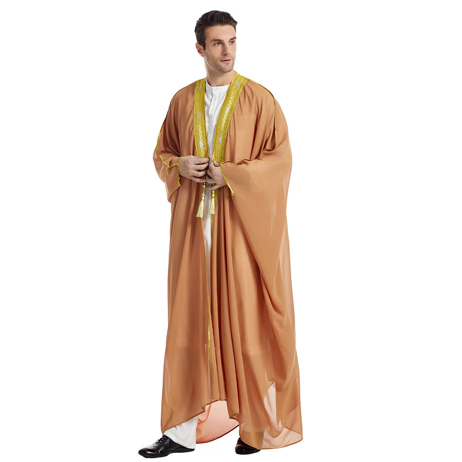 Eid Fitr Open Abaya – Men's Moroccan & Turkish Islamic Prayer Robe