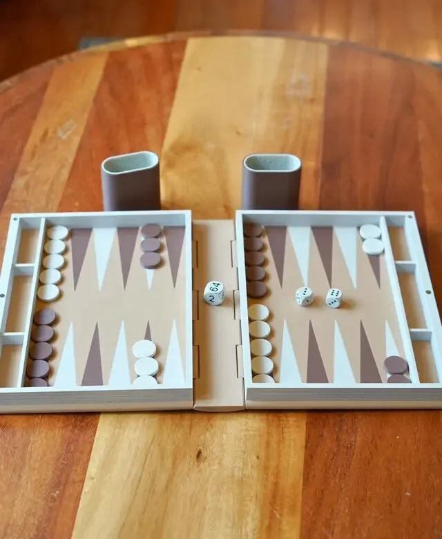 Foldable Book-Shaped Backgammon Board Game | Portable Travel Size | Premium Decor & Gift Idea