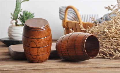 Handmade Spruce Wood Cups – Natural Big Belly Mug for Tea, Coffee & Milk