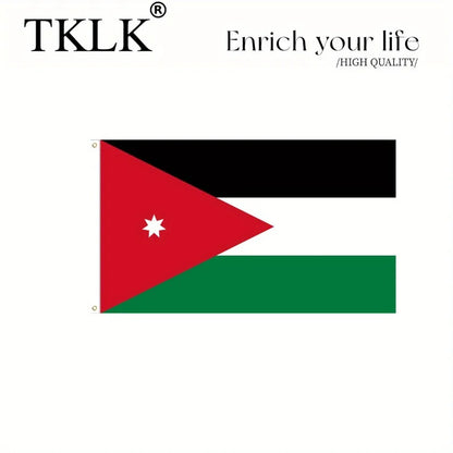 Jordan National Flag 90×150cm – Durable Polyester Banner, Weather-Resistant