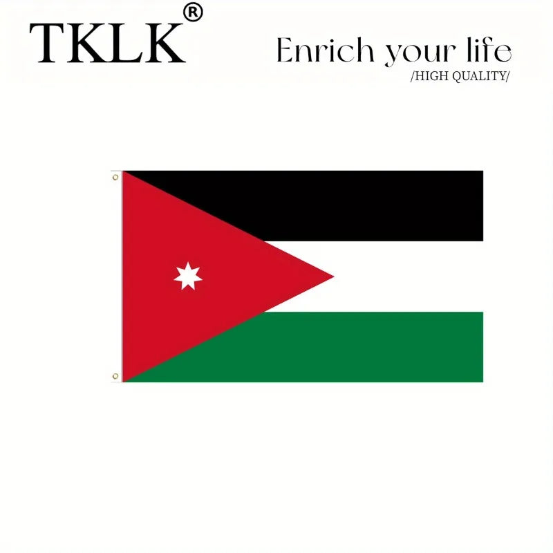 Jordan National Flag 90×150cm – Durable Polyester Banner, Weather-Resistant