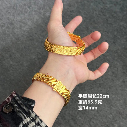Luxury 24K 9999 Pure Gold real gold Jiyan Brand Men's and Women's Bracelet