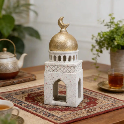 Ramadan Ornaments Resin Material Mosque Islamic Castle Statue Family Tabletop Atmosphere Decoration Architectural Table Decor