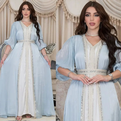 Autumn in Arabia – 2-Piece Button Kaftan Set for the Muslim Woman in America