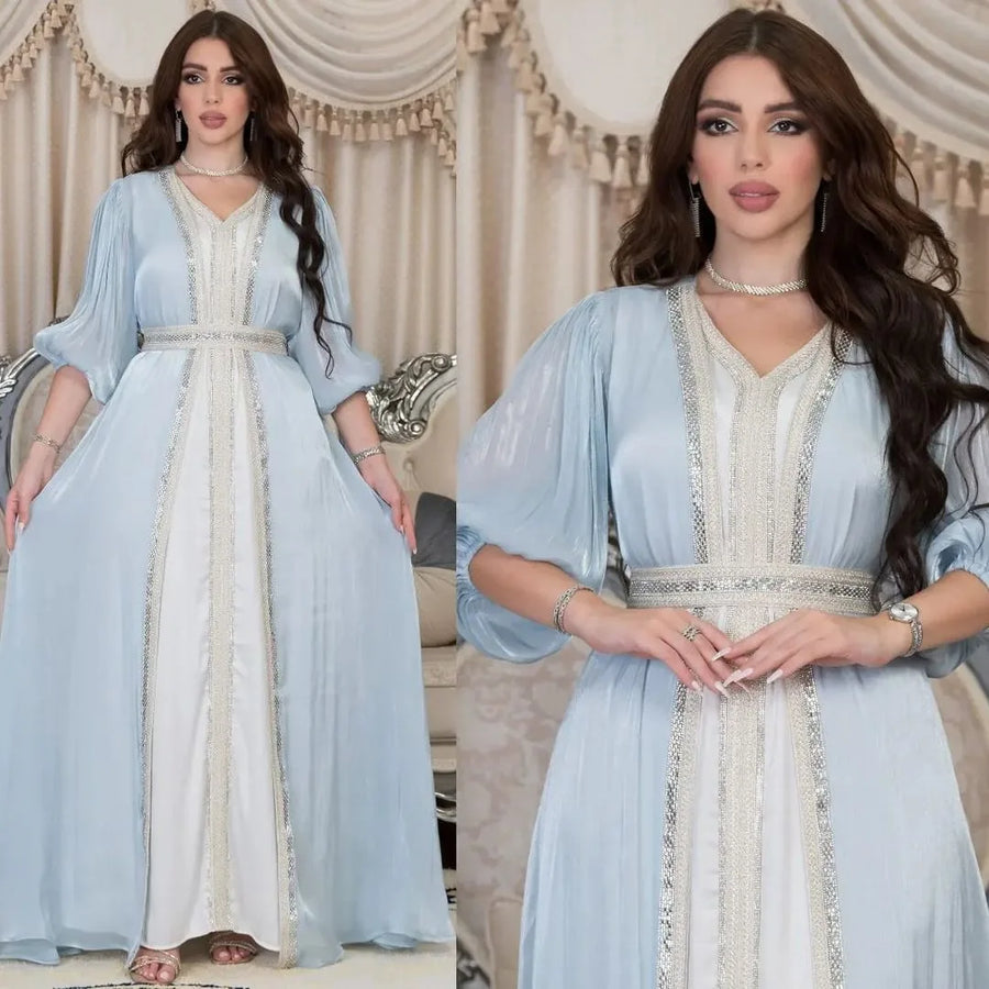 Autumn in Arabia – 2-Piece Button Kaftan Set for the Muslim Woman in America