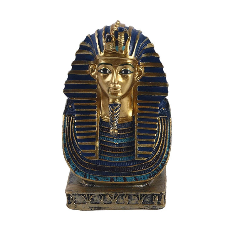 Pharaoh Head Resin Ornament – Egyptian Cleopatra & Pyramid Desktop Decor Gift