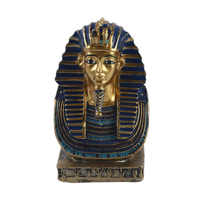 Pharaoh Head Resin Ornament – Egyptian Cleopatra & Pyramid Desktop Decor Gift