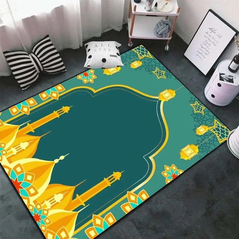 Soft Islamic Prayer Rug for Muslim Women, Elegant Carpet, Home Decoration Portable Prayer