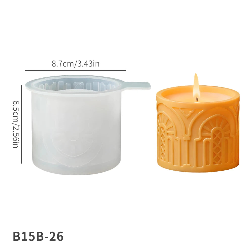 S0242 Novidades Islamic Style Storage Jar Resina Molde Jewelry Trinket Container Vase Box Candle Pot Mold with Lid for DIY Craft