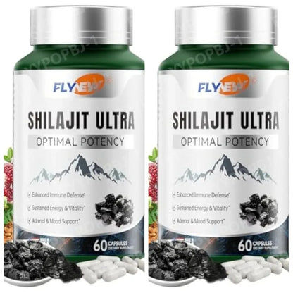 Shilajit with Naturally Fulvic Acid & L-Arginine Himalayan Shilajits for Extra Power Immune Support Shilajit for Men Women