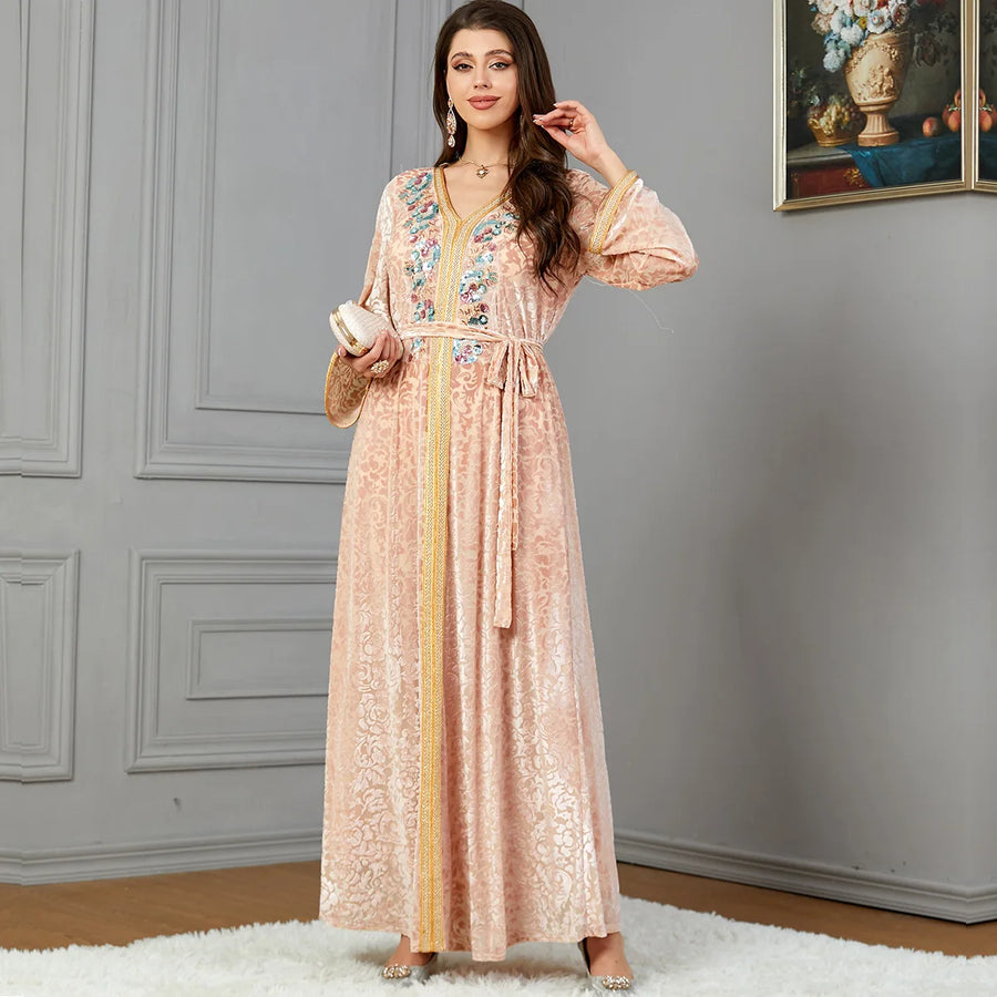 Lace & Legacy – Embroidered Party Abaya for the Arab Woman in America