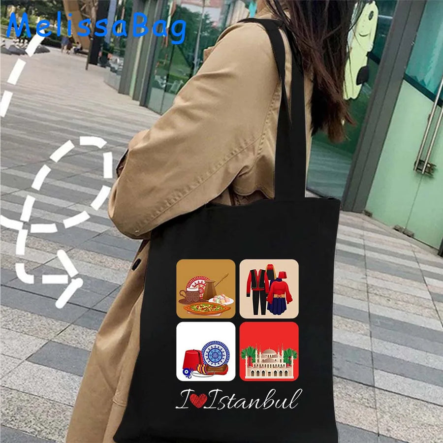 Istanbul in Watercolor – Sultan Ahmed & Galata Skyline Tote