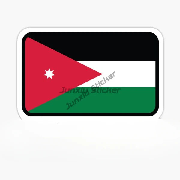 Jordan Flag Emblem Stickers – Waterproof PVC Decals for Car, Laptop & Helmet