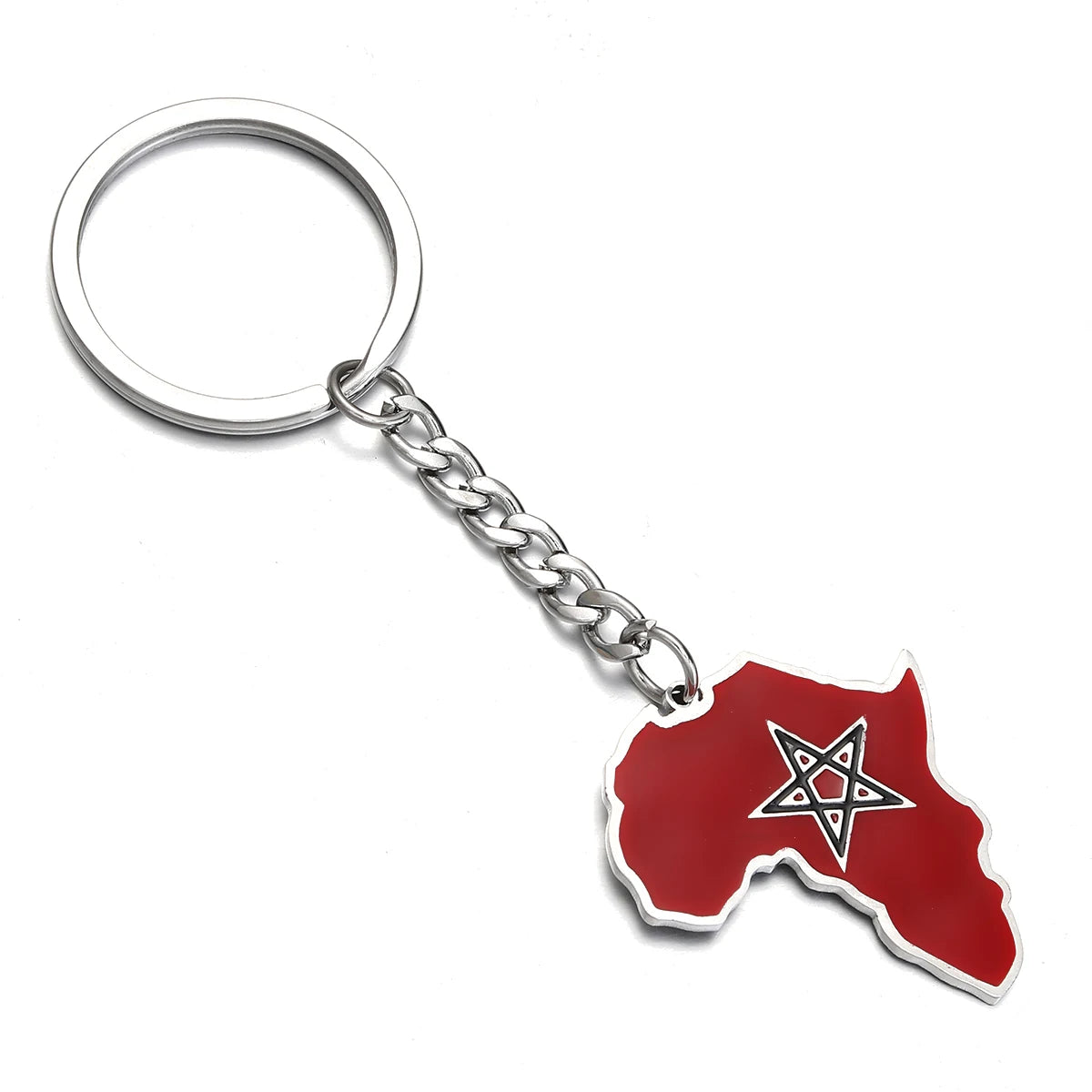 Africa Map Keychain – Stainless Steel Hip-Hop Jewelry, Morocco to South Africa