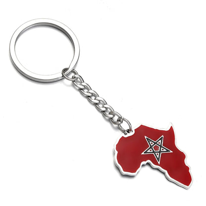 Africa Map Keychain – Stainless Steel Hip-Hop Jewelry, Morocco to South Africa