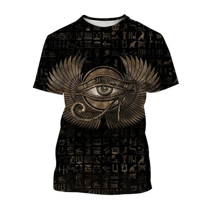 Anubis 3D T-Shirt – Ancient Egyptian Pharaoh Eye Print, Unisex Harajuku Streetwear