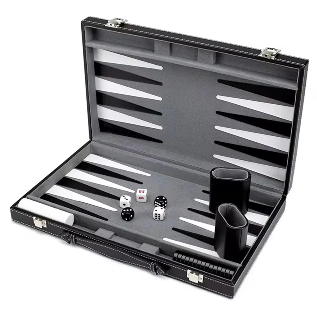 Lo-ok Classic Board Game with Leather Case Folding Board,Gift Package,Portable Travel Strategy Backgammon Game Set for Adults