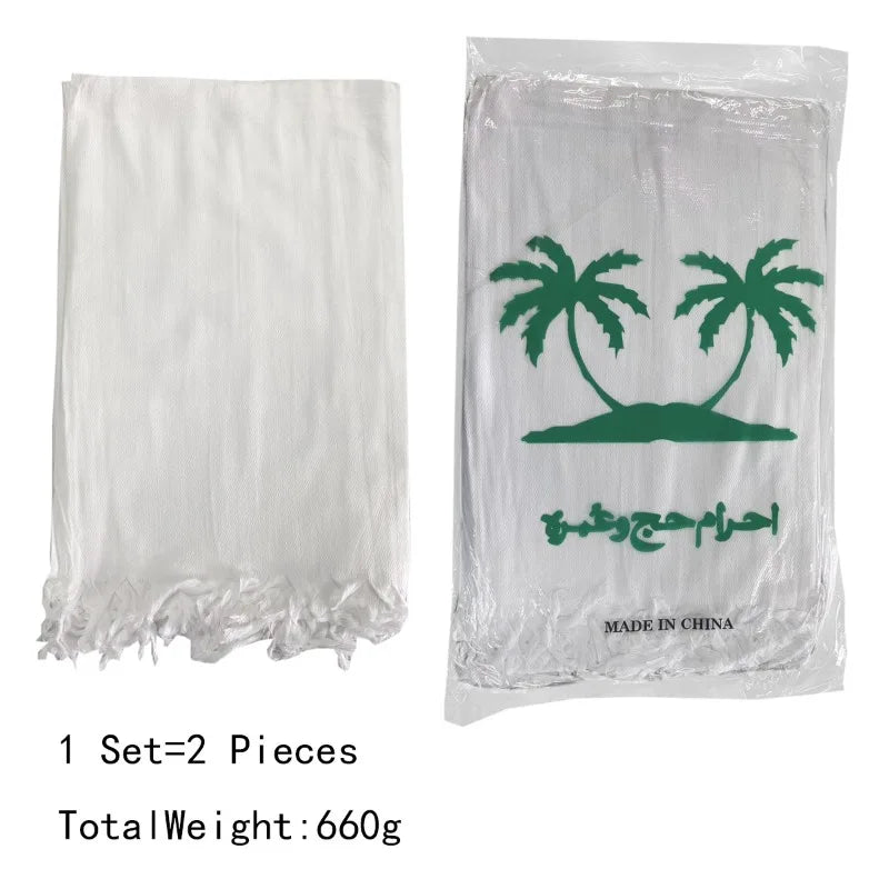 Men Ihram Prayer Outfit White Robe for Hajj Umrah Pilgrimage Middle East Arab Islamic
