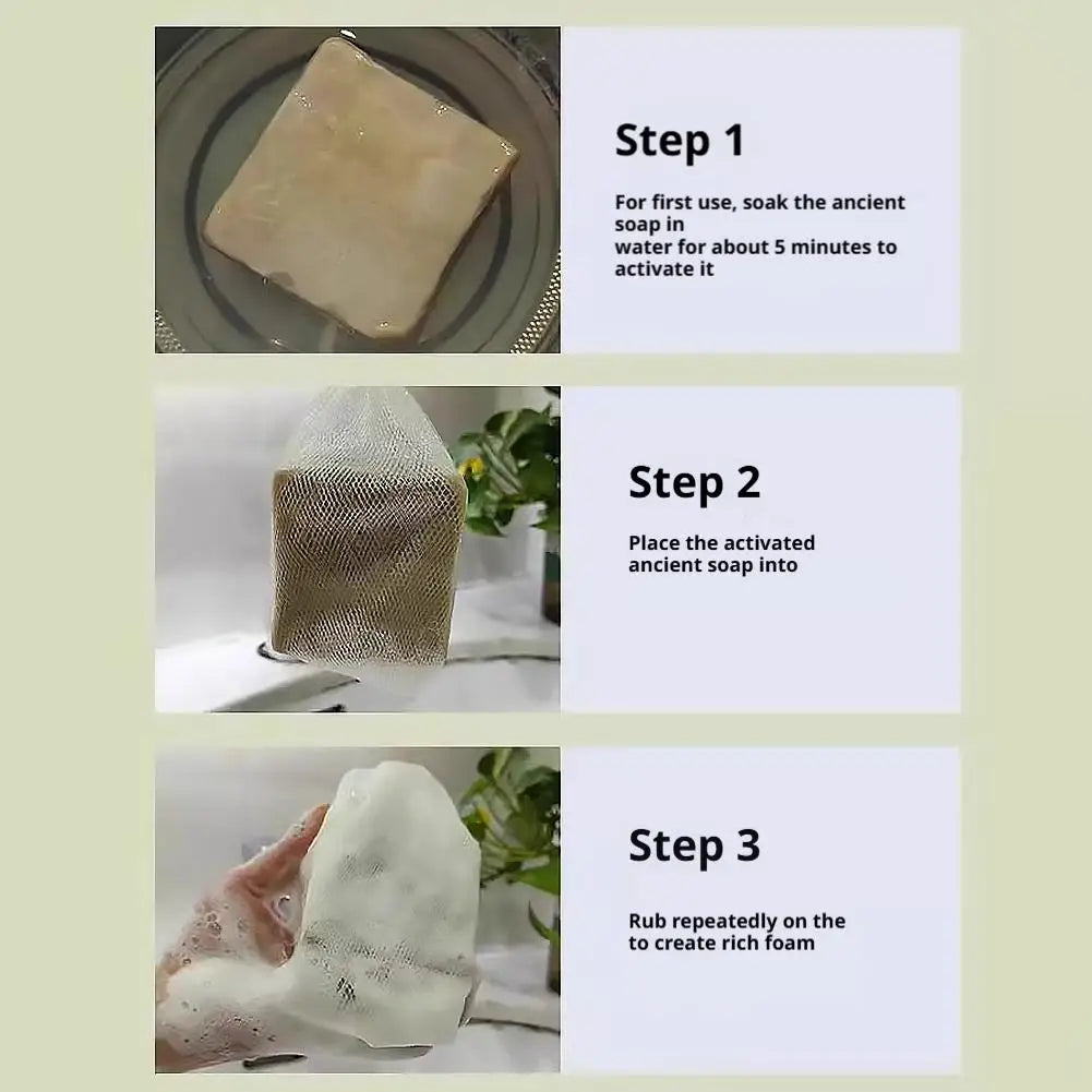 Ancient Soap Natural Olive Oil Laurel Extract Handmade Soap Bar Anti-Mite Deep Cleansing Oil Control Face Body Wash Skin Care
