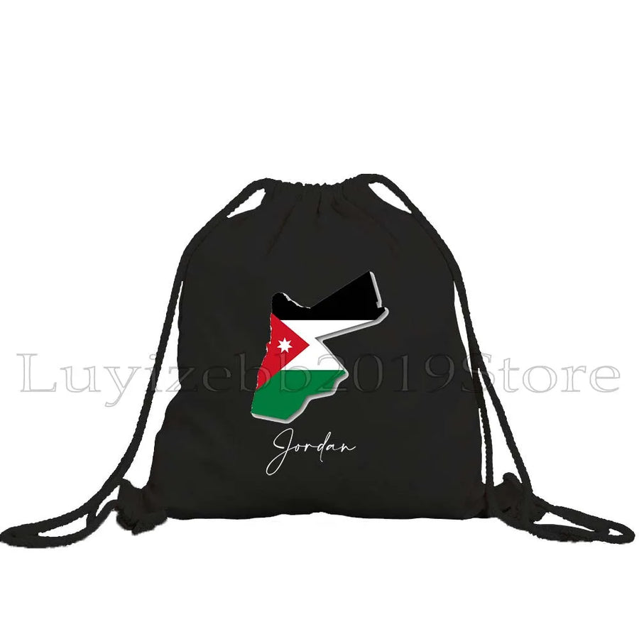 Jordan Emblem Drawstring Bag – Petra, Flag & Map Gym Sackpack