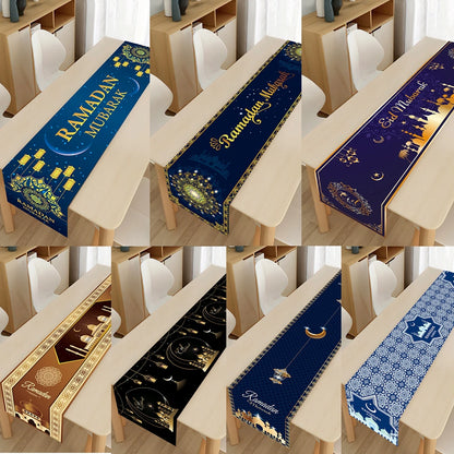 EID Mubarak Decoration Table Runner Ramadan Decor 2024 For Home Tablecloth Ramadan Kareem Islamic Muslim Party Eid Al-Fitr Gifts