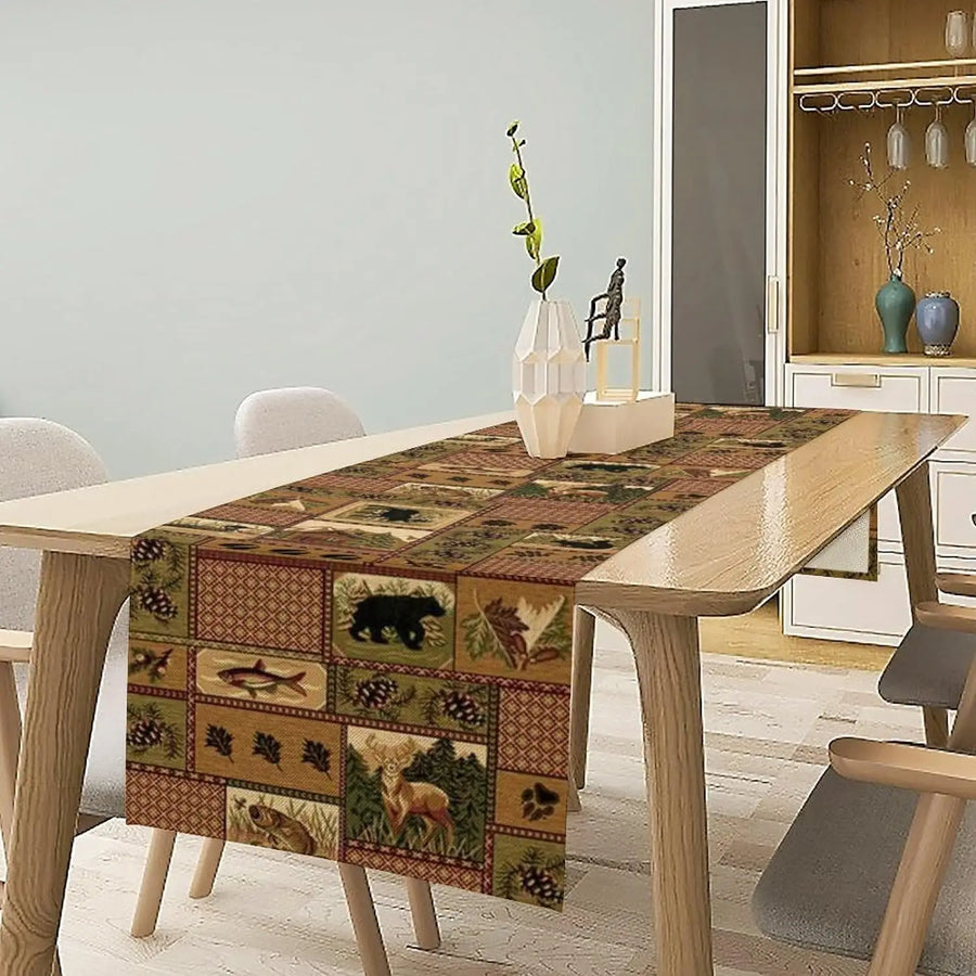 The Aztec Linen – Boho Abstract Geometric Table Runner