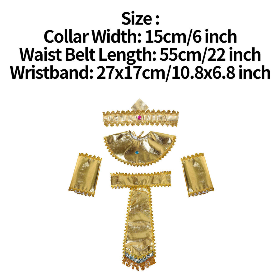 Pharaoh & Cleopatra Luxury Cosplay Set – Gold Trim Egyptian King & Goddess Costume