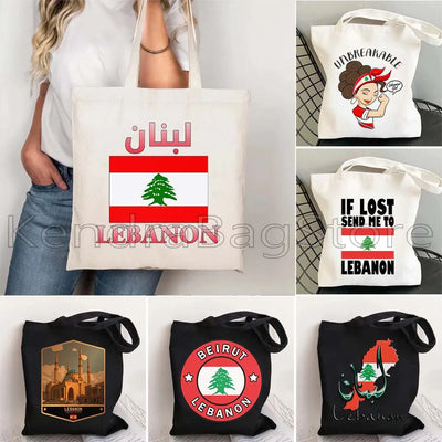 Ya Beirut – Lebanon Flag Heart Canvas Shoulder Tote