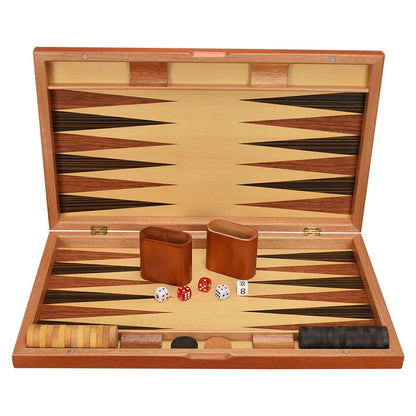 11/13/15/17/19 Inch Wooden Backgammon Set - Classic Board Game for Home & Party Entertainment